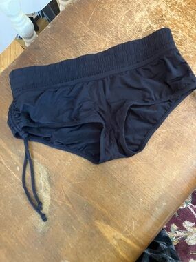 Powder Room Women's Black Swim Shorts with Side Drawstring XS